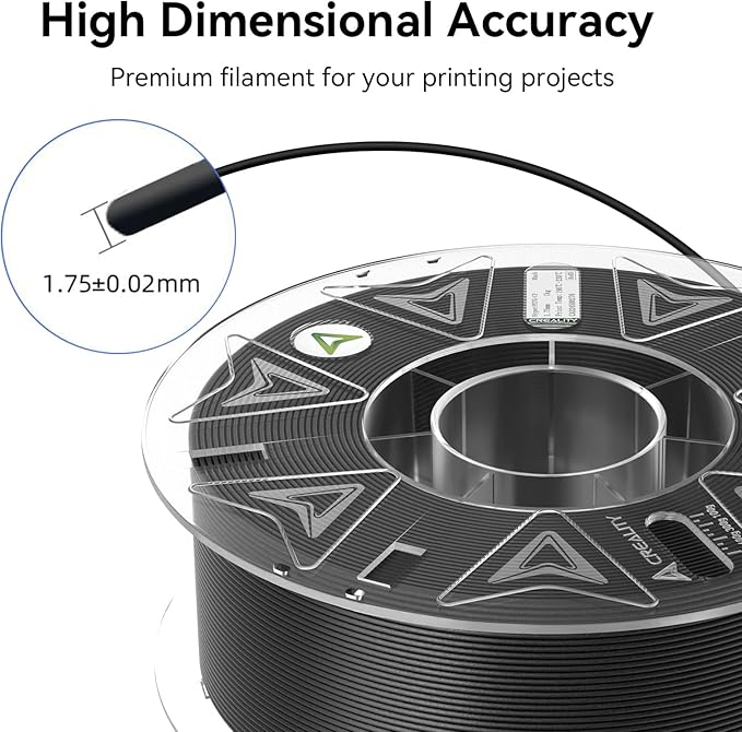 Official Creality Hyper PETG-CF (Carbon Fiber) Filament 1.75mm, High Speed Hyper PETG-CF 30-300mm/s 3D Printer Filament, Dimensional Accuracy +/-0.02mm, 1KG Spool Black, Fit Most FDM 3D Printers - Image 6