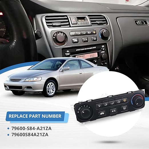 Heater A/C Control Switch,Front Climate Control Module Compatible with 2001 2002 Honda Accord Replace# 79600-S84-A21ZA, 79600-S84-A01ZA - Image 3