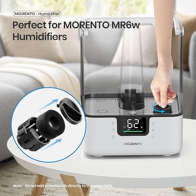 MORENTO Humidifier Replacement Water Filters 10 Pack & Aroma Pads 10 Pack for MR6w Humidifier, Top Fill Humidifiers Filters to Improve Humidification Efficiency - Image 6