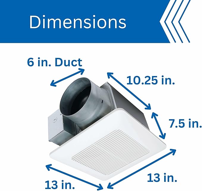 Panasonic FV-1115VQ1 WhisperCeiling DC Ventilation Fan, 110-130-150 CFM,With SmartFlow and Pick-A-Flow Airflow Technology and Flex-Z Fast Installation Bracket,Quiet Energy Star Certified Energy-Saving - Image 7