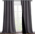 NICETOWN 100% Blackout Blinds, Set of 2, 46" x 102", Laundry Room Decor Window Treatment Curtains for Large Patio Sliding Door, Thermal Insulated Grey Curtains for Bedroom by NICETOWN