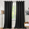 BGment 100% Blackout Curtains 108 Inch Long 2 Panles Set, Thermal Insulated Total Light Locking Soundproof Grommet Curtains & Drapes for Living Room with Black Liner, 52 Inch Wide Each, Black by BGment