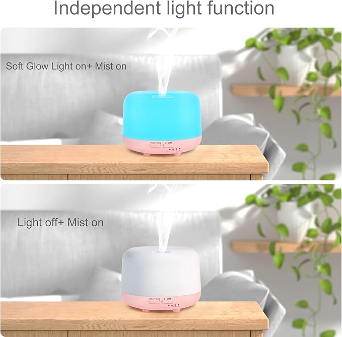 300ML Aromatherapy Essential Oil Diffuser with Remote Control, 7 LED Color Changing Light, for Bedroom Home Large Room - Image 5