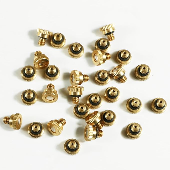 KUWAN 30pcs Brass Misting Nozzles for Cooling System 0.03" (0.8 mm) 10/24 UNC Garden (0.03) - Image 4