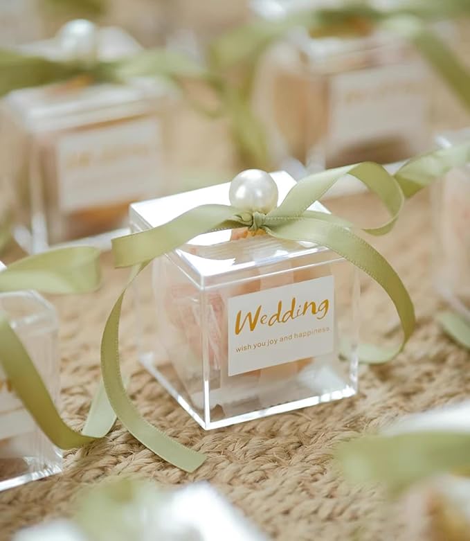 Small Acrylic Box Clear Square Cube 2 Packs Plastic Display Boxes with Lid Jewelry Storage Organize Containers - Image 9