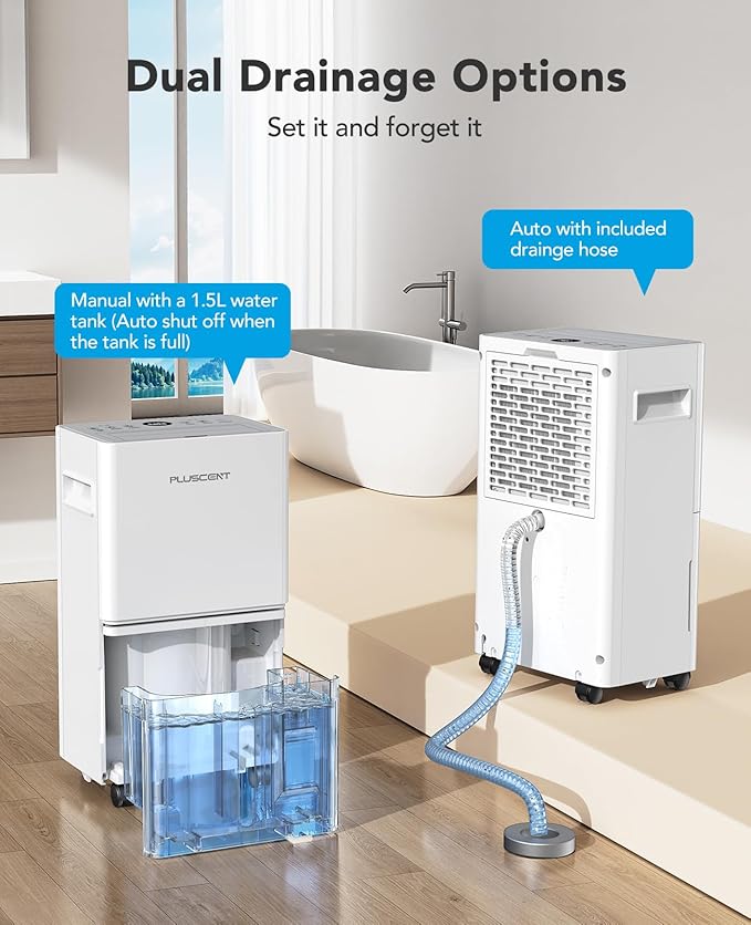 1,500 Sq. Ft Dehumidifier for Basement, 21 Pints Dehumidifiers for Home with Drain Hose, Quiet Operation, Smart Humidity Control, Auto Defrost, 24H Timer, Portable for Bedroom, RV, Bathroom - Image 4