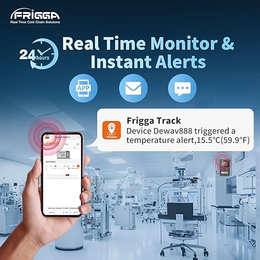 Frigga T71 4G/5G Reusable Real-Time Temperature Data Logger with External Sensor Remote Temperature Monitor Digital Refrigerator Thermometer Rechargeable 24/7 Monitoring & Instant Alerts - Image 2