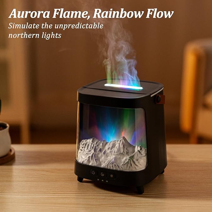 Essential Oil Diffuser for Home, Bedroom Humidifiers, Air Scent Aroma Aromatherapy Ultrasonic Machine Timer Small Mini difusor de Aromas para casa Living Room Office Decor Gifts Fireplace Aurora - Image 2