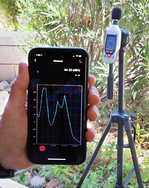 Sper Scientific Decibel Meter 850019 w/Bluetooth, Sound Level Meter 35 to 130 dB, SPL Meter A/C Weighted, Dual Range, Max/Min & Data Hold, Compact Audio Noise Measuring Device, Large Backlit Display - Image 5