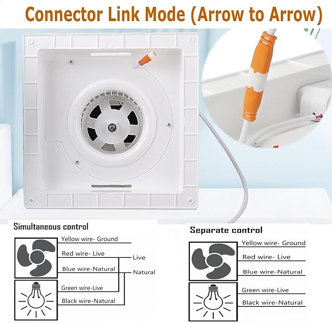 Bathroom Exhaust Fan with LED Light Ceiling Mount Ventilation Fan 110 CFM 1.0 Sones 4 Inch Duct Quiet Bathroom Vent Fan with Light Combo 5000K for Home Bath Hotel (Square) - Image 3