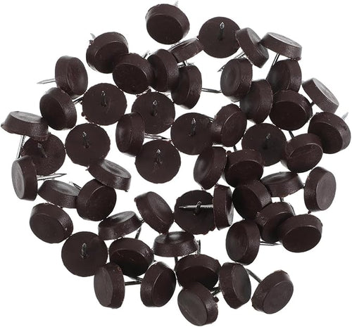 100pcs Brown Plastic Nail-on Furniture Feet Levelers Anti-Slip Floor Protectors with Moisture-Resistant Base for Chairs Tables Sofas Hardwood Floors by LIFKICH