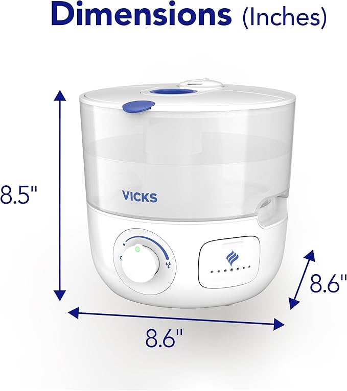 Vicks EasyCare Plus Top Fill Filter-Free Cool Mist Humidifier, Small Room–For Vapors 2 Ways –Works with Vicks VapoPads and VapoSteam, White - Image 8