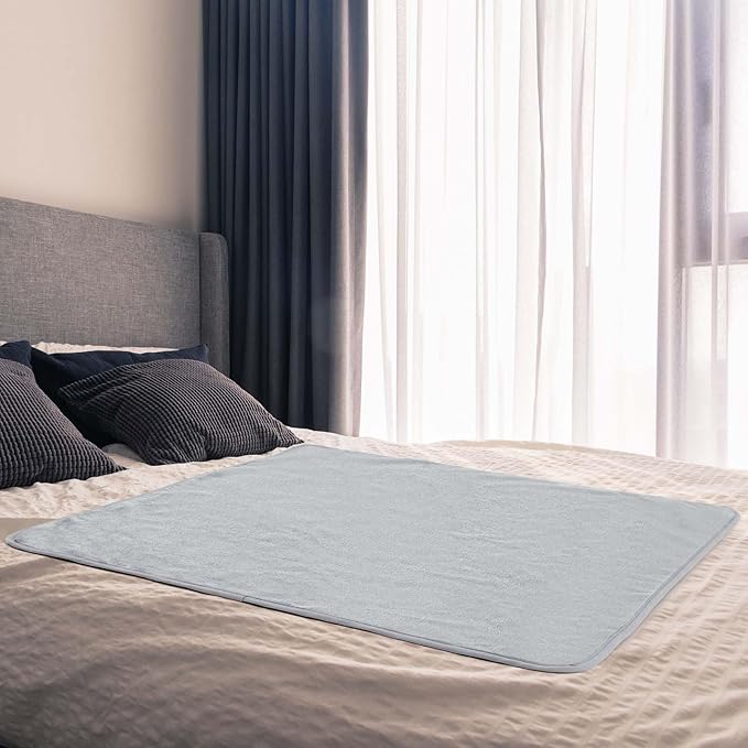 1 Pcs Couples Waterproof Mat Lover Reusable Stainproof Blanket Quiet Easy Use Mattress Protector for Adult Multi Functional Bed Sheet Couple Pleasure Comfort (18 x 24 in,Grey) by Fanfanwin