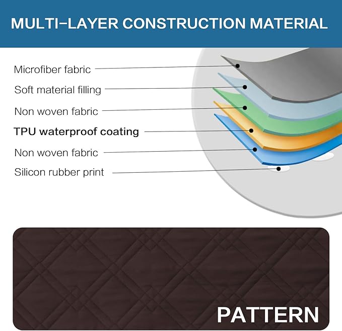 H.VERSAILTEX 100% Waterproof Sofa Slipcover Washable Loveseat Cover for 2 Cushion Cover Non-Slip Furniture Protector with Silicone Backing Couch Cover for Pets (Oversized Loveseat, Brown) - Image 6