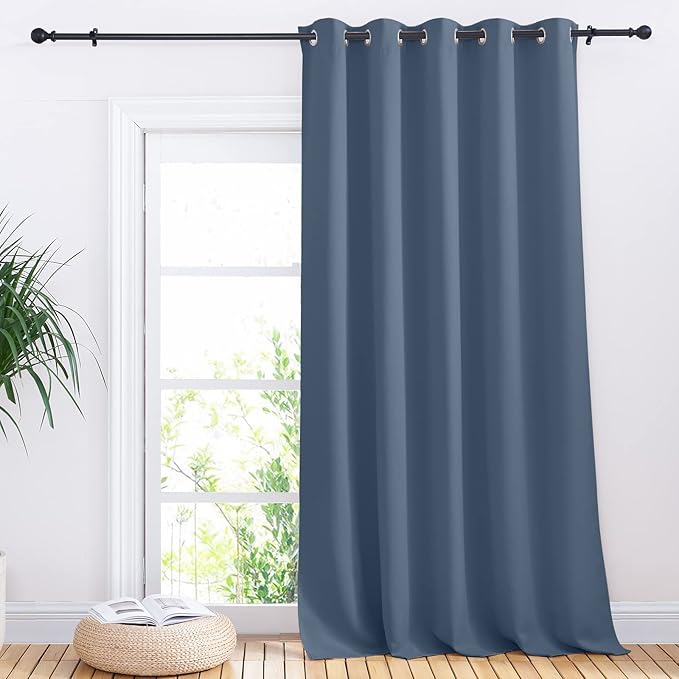 NICETOWN Bedroom Window Blackout Curtain Panel - Thermal Insulated Blackout Drape/Drapery for Loft, Guestroom (Stone Blue, 1 Panel, 70 x 95 inch) by NICETOWN