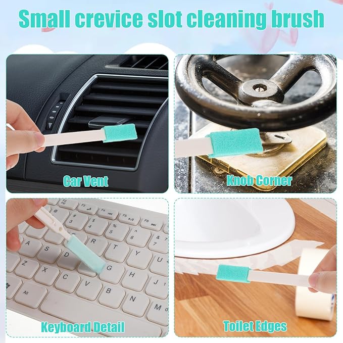 8 Pcs Small Cleaning Brushes for Tight Spaces, Multi-Purpose Tiny Cleaning Brush Crevice Tiny Cleanings Brush Set for Door Window Track Faucet Tight Spaces - Image 6