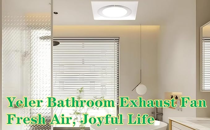 Bathroom Exhaust Fan with Light DC Energy-Saving Bathroom Ventilation Fan, Ceiling Mount Vent Fan with LED Light 6000K for Home/Bath/Office (white) - Image 5
