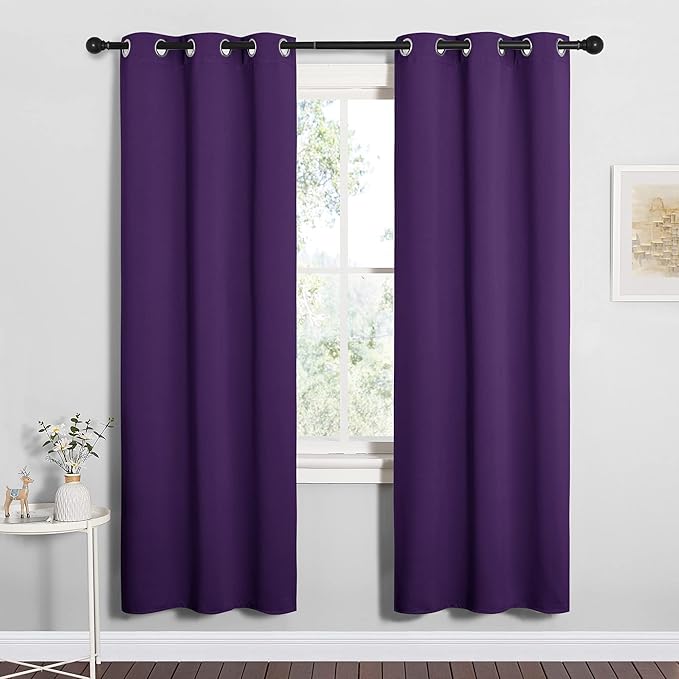 NICETOWN Royal Purple Blackout Curtains 78 inches Length for Bedroom, 2 Panels, 42" Wide, Thermal Insulated Decoration Drapes for Office Window by NICETOWN