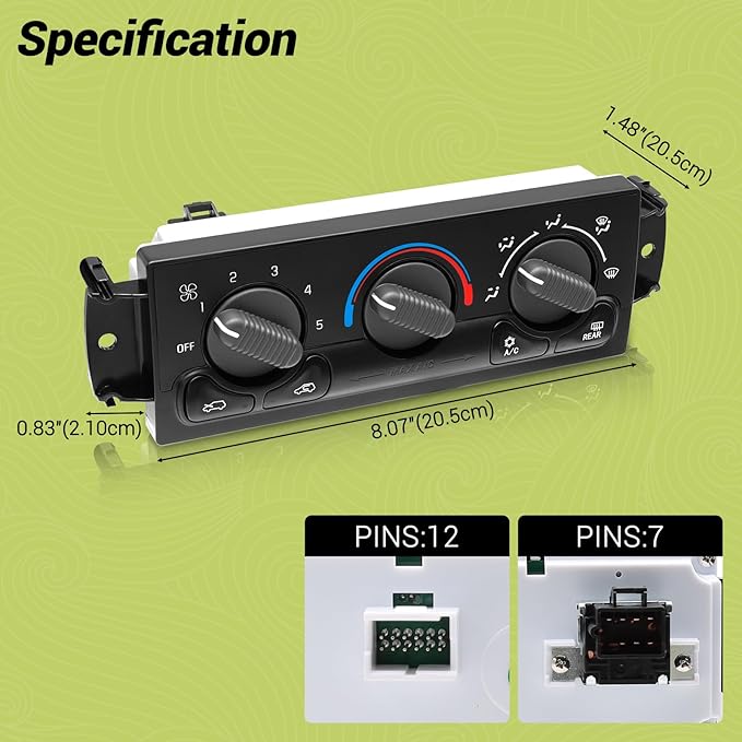 599-193 AC Climate Control Module Compatible with Select Chevrolet & GMC Air Conditioning Module Panel, HVAC Temperature Control Switch Unit, 599193 A/C Heater Climate Control Module - Image 2