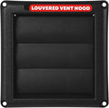 Deflecto Supurr-Vent 4” Outdoor Dryer Vent Cover Black Louvered Wall Hood with Gravity Damper for Backdraft Prevention, Fits Standard 4” Dryer Exhaust Pipe, Weather & UV-Resistant, Durable 6"x6" Face by Deflecto