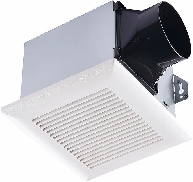 Tech Drive Bathroom Exhaust Fan 110 CFM, 1.5 Sone, 4-Inch Duct,No Attic Access Needed,Very Quiet Ventilation Fan, Easy to Install Ceiling Mounted, White, ETL Certified by TechDrive