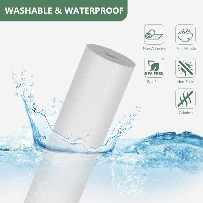 Shelf Liners, Non-Adhesive Drawer Liner, Waterproof & Oil-Proof Kitchen Cabinet Cupboard Liner Plastic EVA Material BPA Free Fridge Liner Mats Paper Protector for Shelves (White/12in x 120in) - Image 2