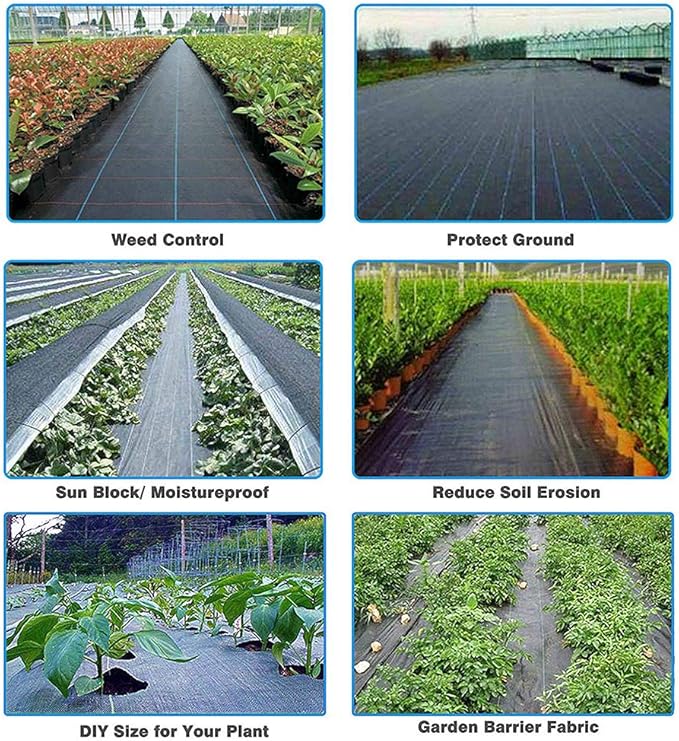 Petgrow Heavy Duty Weed Barrier Landscape Fabric for Outdoor Gardens, Non Woven Weed Blockr Fabric - Garden Landscaping Fabric Roll - Weed Control Fabric in Rolls（5FTX100FT） - Image 7