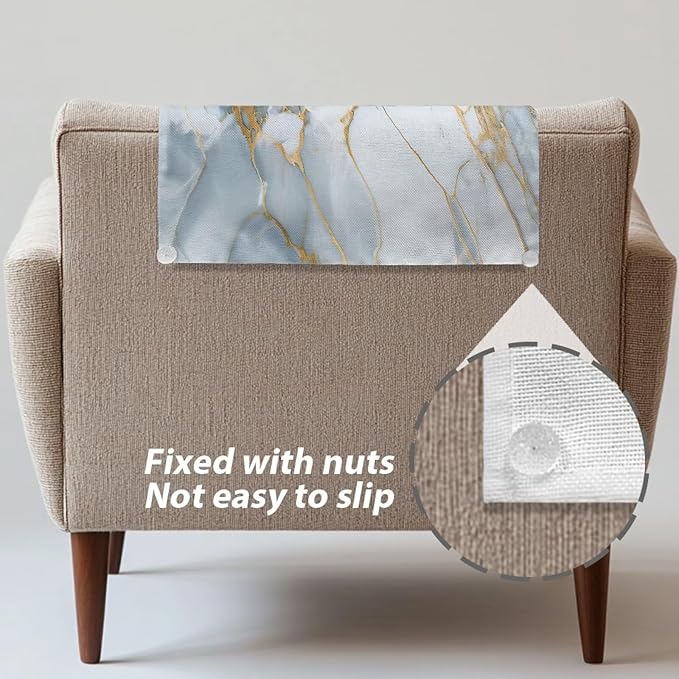 Blue Marble Headrest Cover Furniture Covers for Recliners Non-Slip Headrest Slipcover Washable Couch Back Cover Anti-Stain Chair Protectors Covers Sofa Chair Back Covers - Image 5