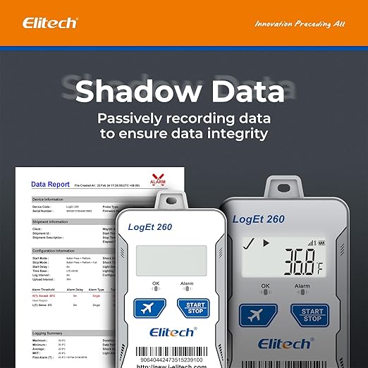 Elitech 4G Reusable Real-time Temperature Humidity Data Logger Light/Shock/Location, Built-in SIM Card,Shadow Data,Airplane mode,Cloud Storage,SMS/Email/APP/Web Alarm,100000 Points,Loget260-THE-10Pack - Image 3