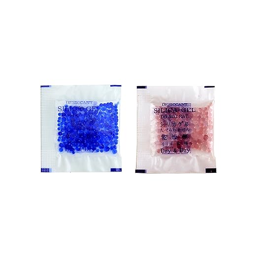 Dry & Dry 1 Gram [50 Packets] Blue Indicating(Blue to Pink) Silica Gel Packets Desiccants Silica Gel Packets - Rechargeable Silica Packets, Silica Gel, Silica Gel Packs by DryDry