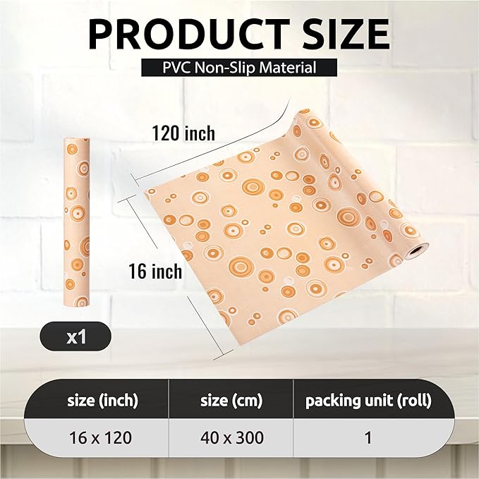 FIFTY FEET 16X120 Inch Shelf Liner for Kitchen Cabinets, PVC Drawer Liner for Dresser Non-Slip Bathroom, Non-Adhesive Cabinet Liner Washable (Yellow Bubble)(1 Roll) - Image 4