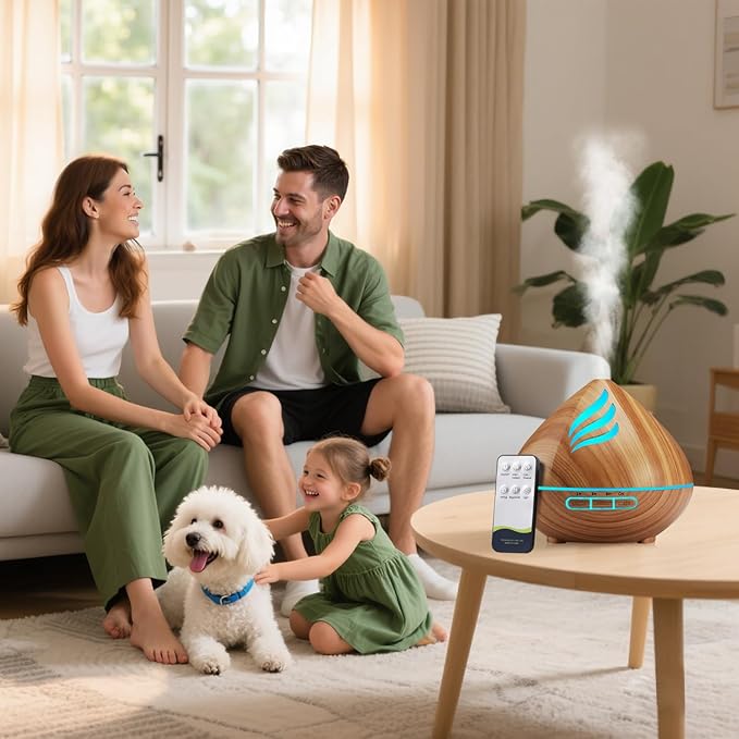 Essential Oil Scent Diffuser: 500ML Aroma Diffuser with Remote Control, Large Fragrance Aromatherapy Diffuser, Mist Humidifier with 14 Colors LED Lights and Auto-Off for Valentine's Day Gifts - Image 6