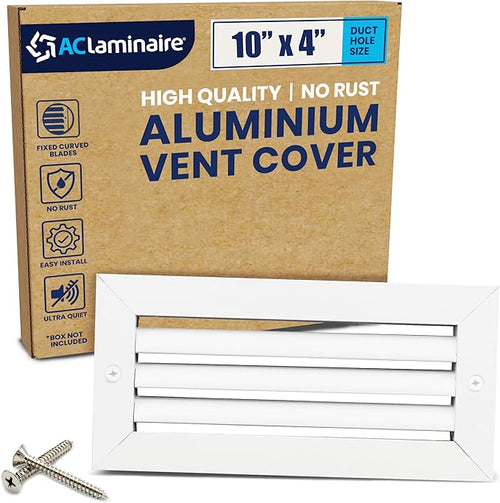 10x4 Inch (Duct Opening) Air Return Vent Cover Decorative – Premium Aluminum AC Vent Cover for Ceiling & Wall, Rustproof Grille, Ideal for Home HVAC Grille, Durable & Easy to Install by ACLAMINAIRE by LAMINAIRE
