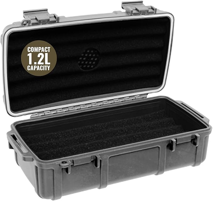 Waterproof Storage Case 1.2 L Capacity – Heavy-Duty Gear Box with Foam, Carabiner & Lanyard – Crushproof, Airtight Outdoor Container for Camping, Hiking, Fishing by Unknown