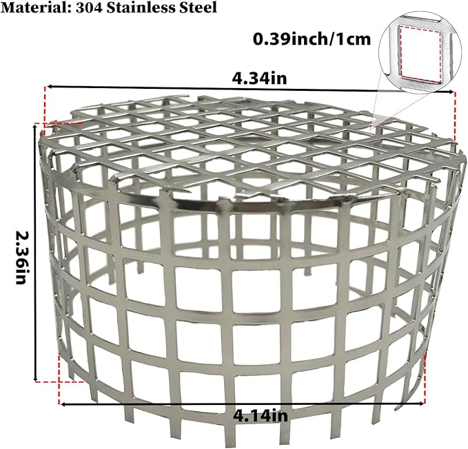 PVC Termination Mesh Vent Cover Cap, 304 Stainless Steel for 4.24" to 4.34" ID PVC Pipes – Furnace, Roof Vent, Exhaust Pipe Protector – Rustproof, Debris & Bird Guard – Conical Design for Max Airflow - Image 2
