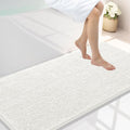 Smiry Luxury Chenille Bathroom Rugs 47x24, Extra Soft and Absorbent Shaggy Bath Mat, Machine Washable, Non-Slip Plush Carpet Runner for Tub, Shower, and Floor, Home Decor Accessories, Ivory by Smiry