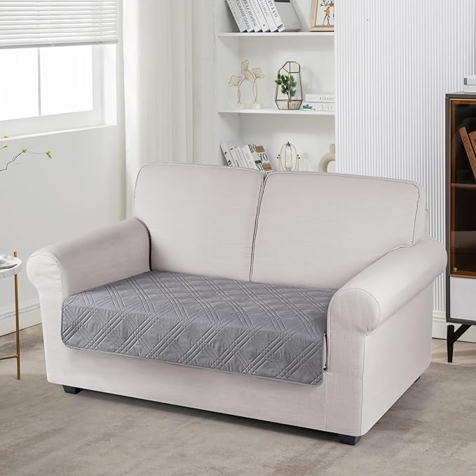 TAOCOCO 100% Waterproof Sofa Cushion Cover Reversible Couch Seat Cover for Dogs Pets Loveseat Couch Cover for Sectional Sofa U Shape Sofa Furniture Protector Sofa Slipcover(Loveseat, Light Gray) by TAOCOCO