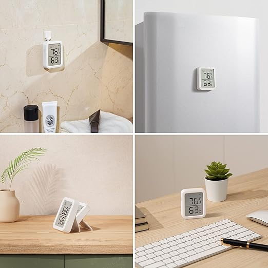 SwitchBot Thermometer Hygrometer, Bluetooth Indoor Humidity Meter for Home, Temperature Sensor with App Control, Large LCD Display, Notification Alerts (Meter Plus *2+Hub mini) - Image 8