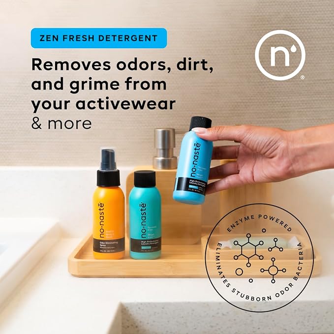 Nonaste Mini Travel Fresh Kit (3 Oz, Pack of 3) – TSA Approved Odor Eliminating Spray & Laundry Detergent Set Zen Fresh + Pure Clean – On-the-Go Odor Control for Travel, Gym & Outdoor Activities - Image 3