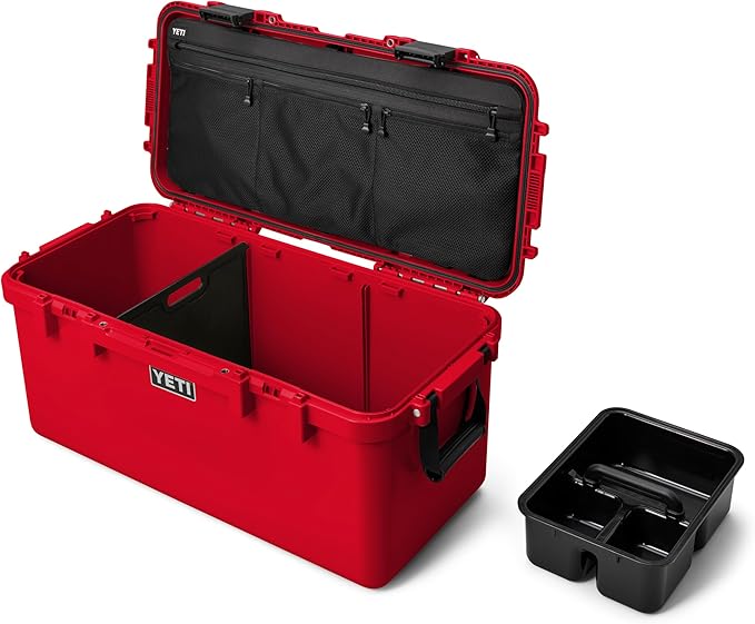 YETI LoadOut 60 GoBox Divided Waterproof Cargo Case, Dry Box, Camera Case, Fishing Tackle Box, Rescue Red - Image 8