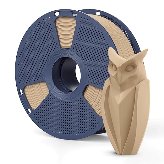 Real Wood Fiber PLA Filament 1.75mm Light Brown Color, Natural Matte Texture, Reduced Clogging, Easy to Print, 1kg(2.2lbs) SUNLU 3D Printer Filament, Maple Wood by YOOPAI