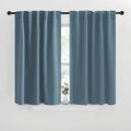 NICETOWN Blackout Curtain Panels for Kitchen - (Smoky Blue Color) 42x30 inch, 2 Panels Set, Room Darkening Blackout Drapes for Window by NICETOWN