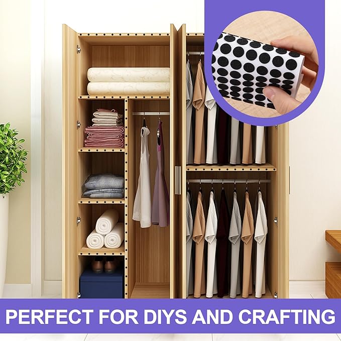 456 Pcs Small Felt Furniture Pads, Self-Adhesive EVA Foam Dot Circles, Round Felt Furniture Stickers for Desks Drawers Vases Photo Frames Cabinets Doors-Black (0.39'', 0.78'', 1.18'') - Image 6