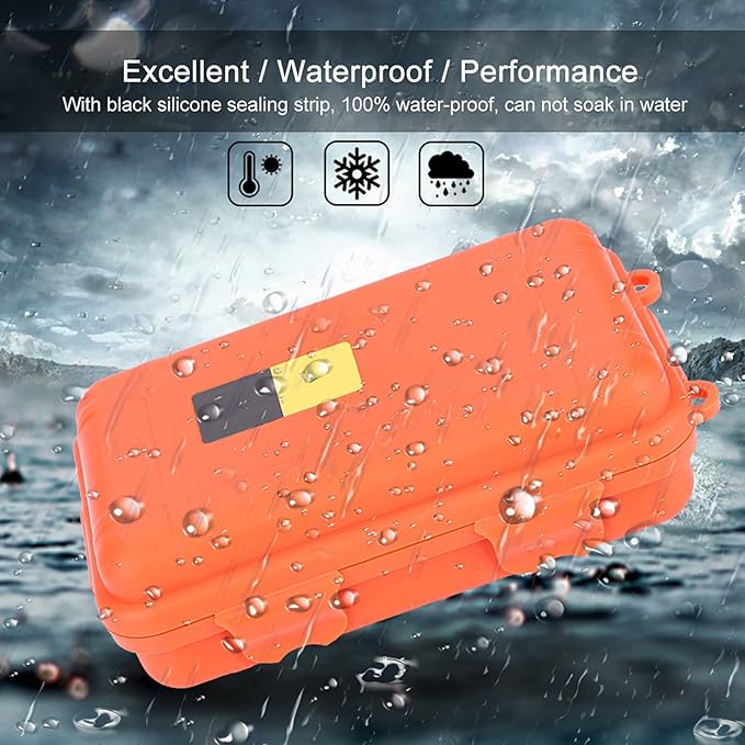 Water - Tight Storage Box | EDC Outdoor Survival Container for Electronics/Fishing Gear/Camping | Particle - Protected & Shock - Absorbing Dry Box with Silicone Gasket, 2 Sizes (Large - Image 2