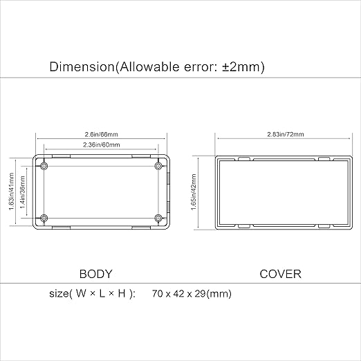LeMotech Project Box 5 Pieces ABS Plastic Electrical Project Case Small Junction Box for Electronics White 2.75 x 1.77 x 1.14 inch (70 x 45 x 29 mm) - Image 7