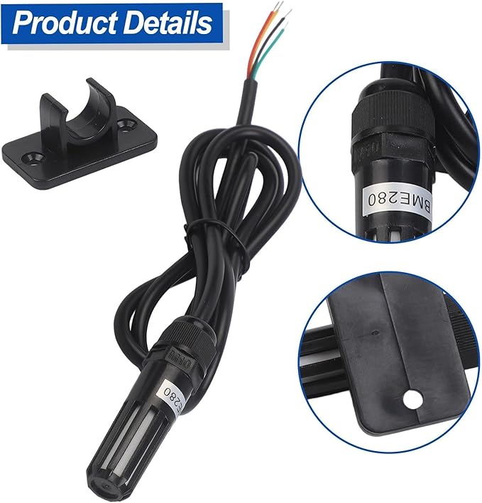 Temperature, Humidity and Pressure Sensor For BME280 I2C Module for Environmental Monitoring, HVAC, Automotive Applications, Stainless Steel Housing(For BME280) - Image 3