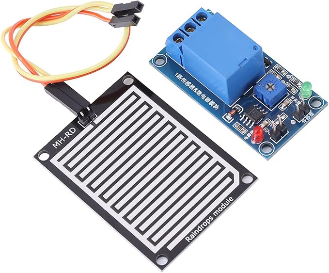 Rain Sensor Relay, 12V Raindrops Controller Module for Weather Monitoring Plant Leaf Humidity Sensor Relay Switch, Sensor Blocks - Image 7