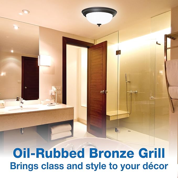 Air King DRLC701 Round Bath Fan with Light, Bronze - Image 4