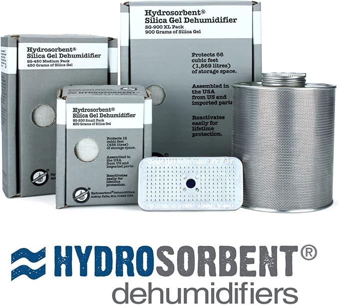 HYDROSORBENT® Silica Gel Dehumidifier Canister (750 Grams) for Gun Safes & Safe. Orange to Clear Indicating Moisture Absorbers for Cabinets & Lockers. Reusable Silica Gel Can Made in USA - Image 6