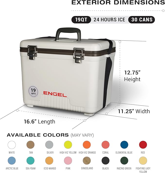 Engel 19qt Leak-Proof, Air Tight, Drybox Cooler and Small Hard Shell Lunchbox for Men and Women - Image 2